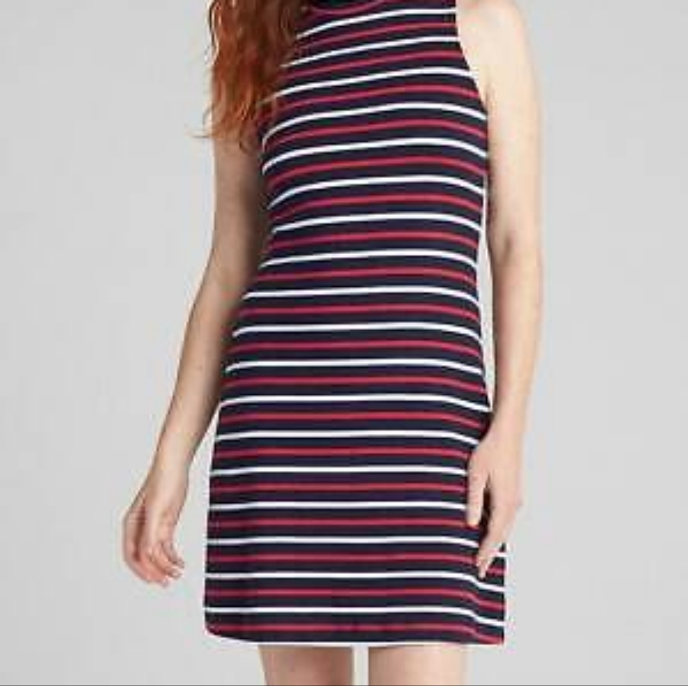 GAP striped mock neck tank dress - size medium